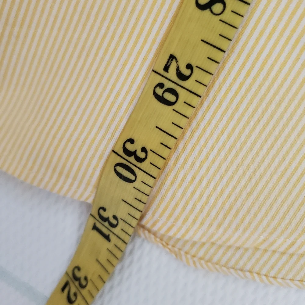 Ralph Lauren Yarmouth Yellow Striped Button Down Shirt 16.5 Neck - Picture 8 of 8